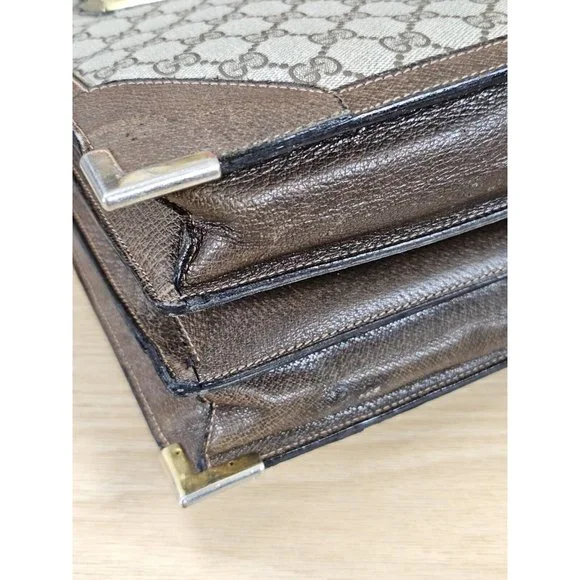 GUCCI Italy Supreme 16" Vintage Professor Lawyer Attorney Briefcase Attache Bag - Picture 12 of 15